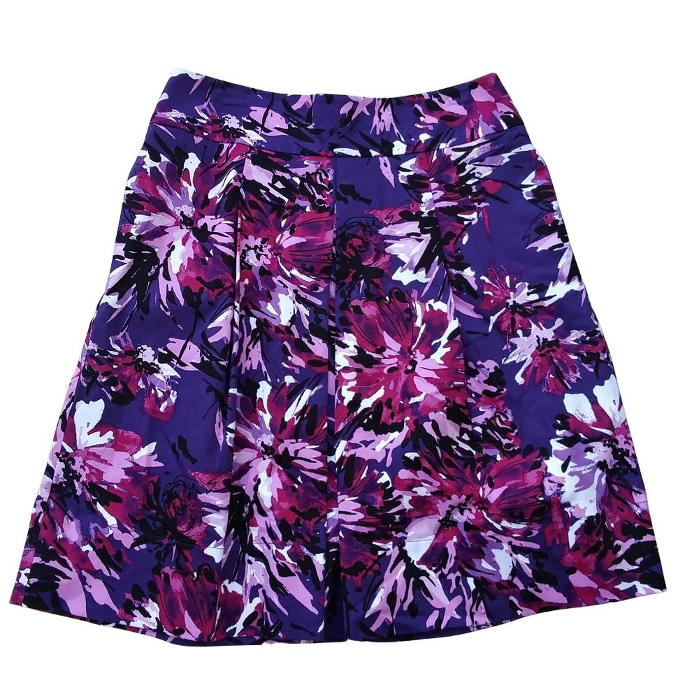 East 5th Colorful Floral Skirt With Pockets